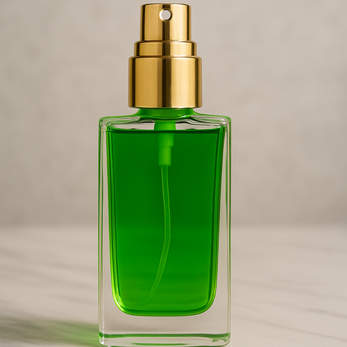 Green Irish Tweed inspired men's fragrance oil in clear glass roll-on bottle with gold cap